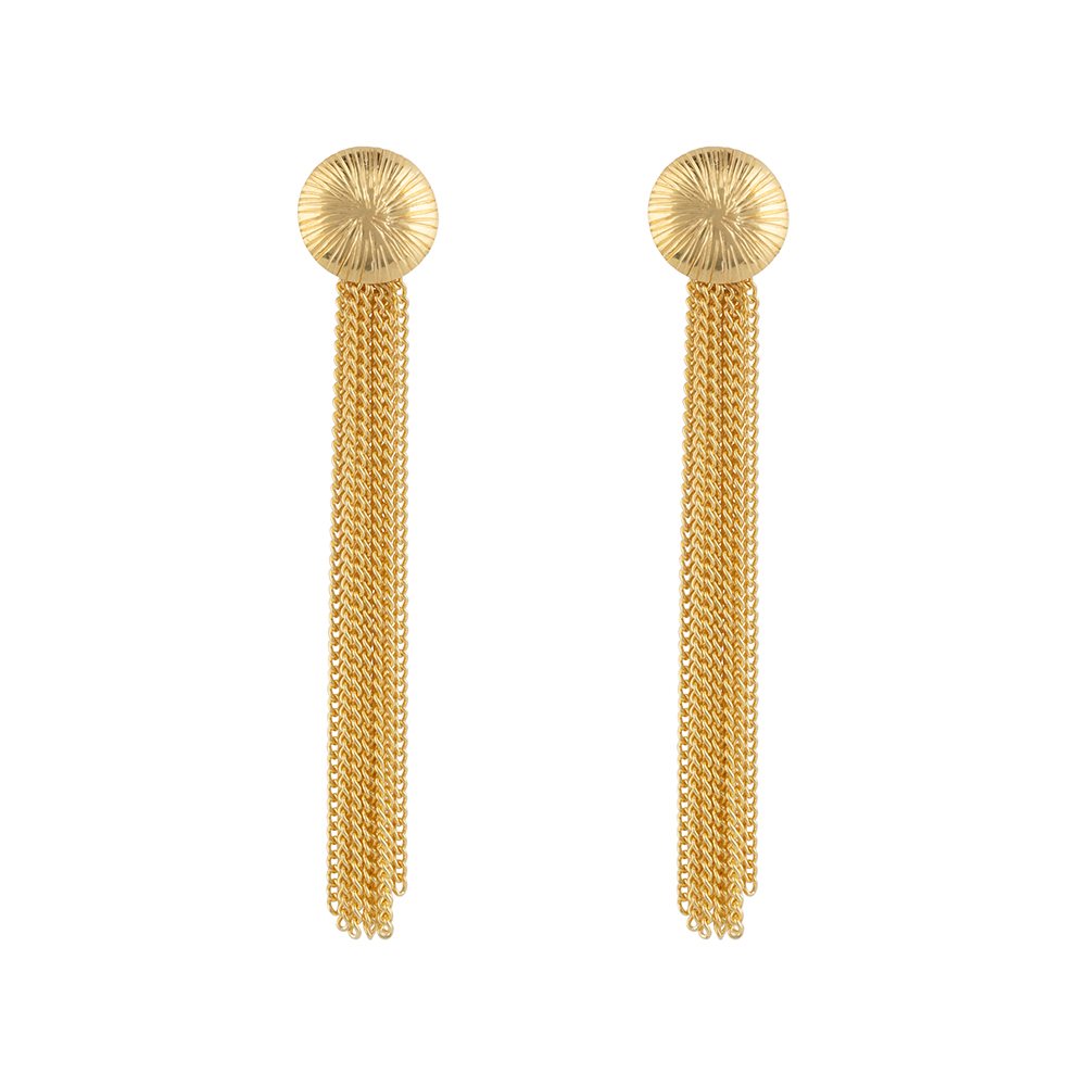 RIBBED MED MOON CS EARRING GP
