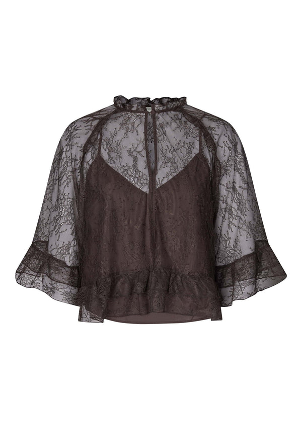 SYBELL LACE RUFFLE BLOUSE