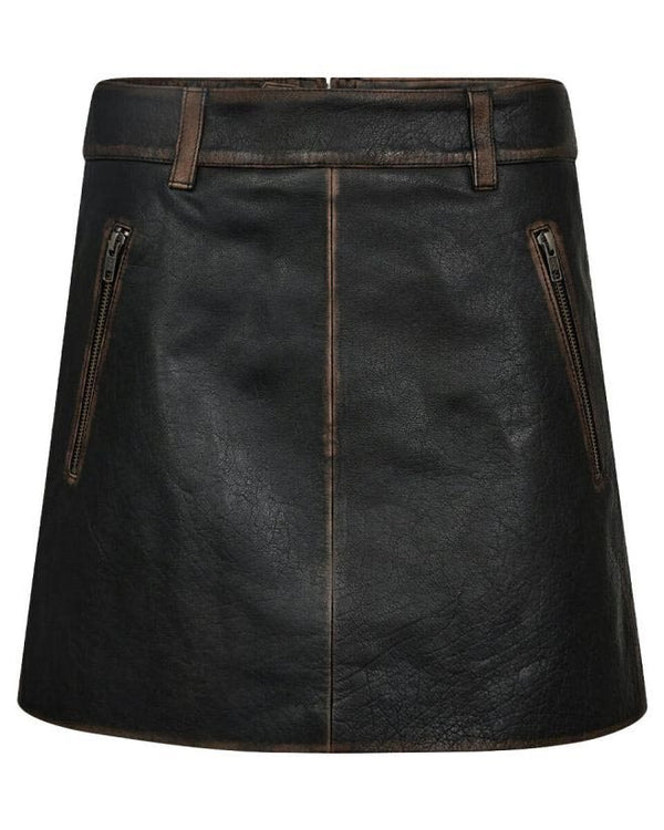 USED LEATHER CROP SKIRT