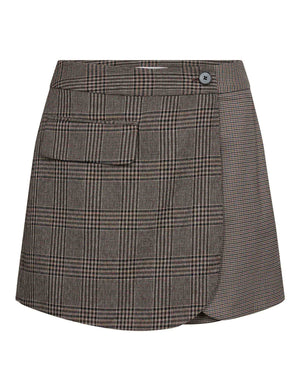 VEYACC CHECK WRAP SKORT