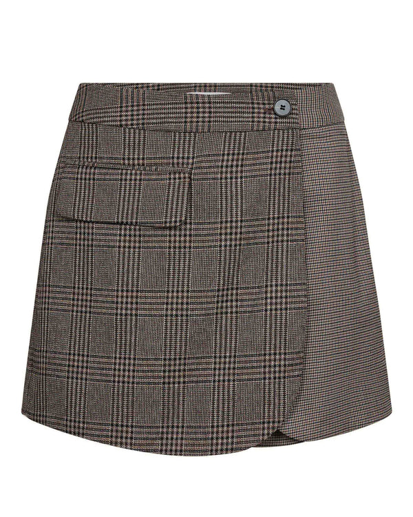 VEYACC CHECK WRAP SKORT